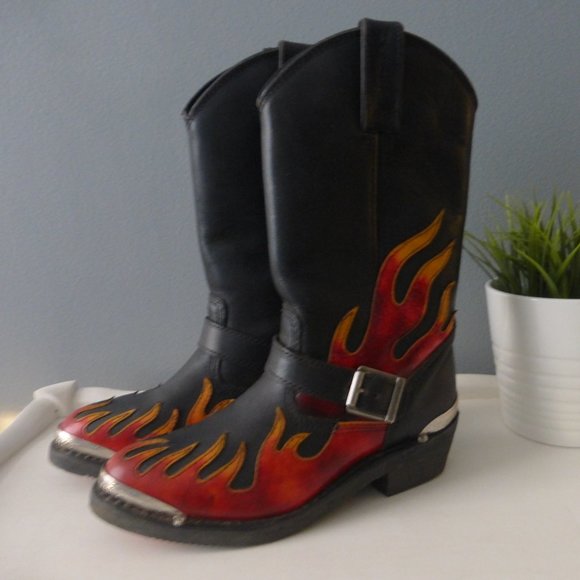 Harley-Davidson Shoes - Harley Davidson Flame Western Boots